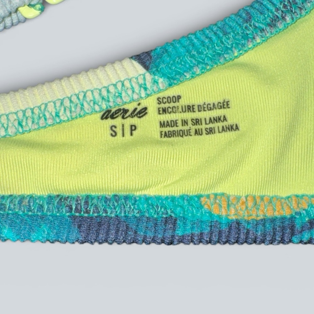 Aerie V Ruched Ribbed Scoop Bikini Top - Picture 7 of 8